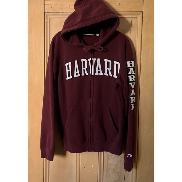 Champion Mens Harvard Double Sided Embroidered Spellout Hoodie Small Red SP EXC - Picture 3 of 11